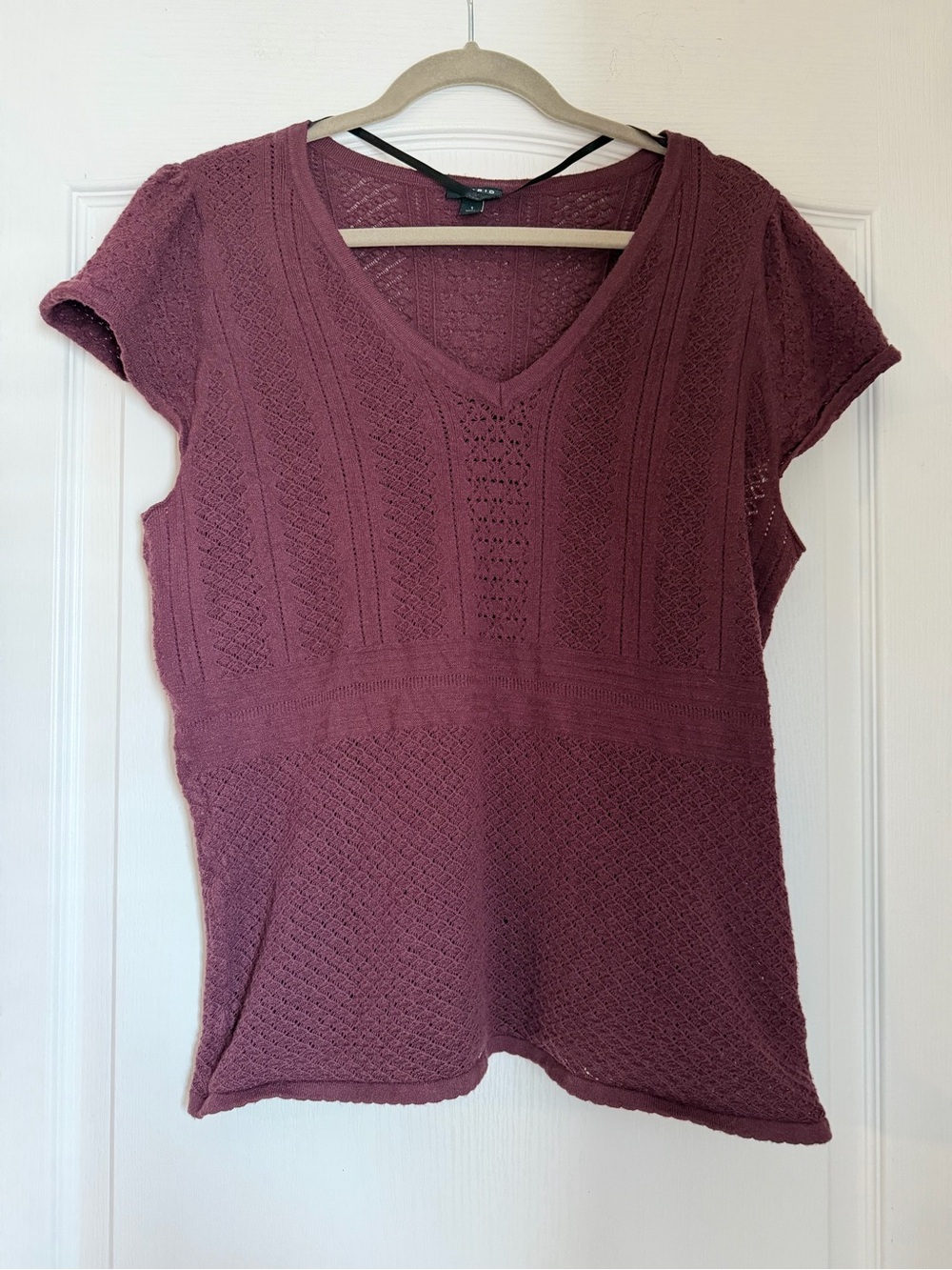 torrid Mauve Textured Knit V-Neck Top Women’s Size 1